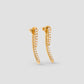 Mini Claw Pin Tusk Earring with Pavé White Diamonds in 18K Yellow Gold