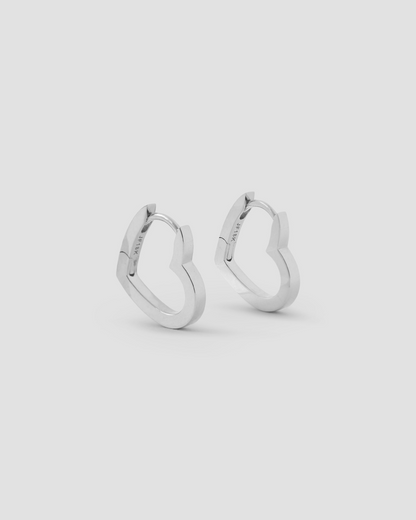 18k Small Heart Huggie
