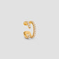 Pin Ear Cuff with Pave White Diamonds in 18K Yellow Gold