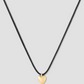 Small Puffy Heart Leather Cord Necklace