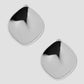 Puffy Cushion earrings on grey background.