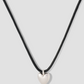 Small Puffy Heart Leather Cord Necklace