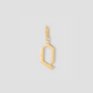 Capital Gothic Letter Charm with Diamond in 18K Yellow Gold