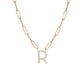 Floating Diamond Minimal Block Letter Pendant - 18K Yellow Gold