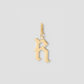 Capital Gothic Letter Charm with Diamond in 18K Yellow Gold