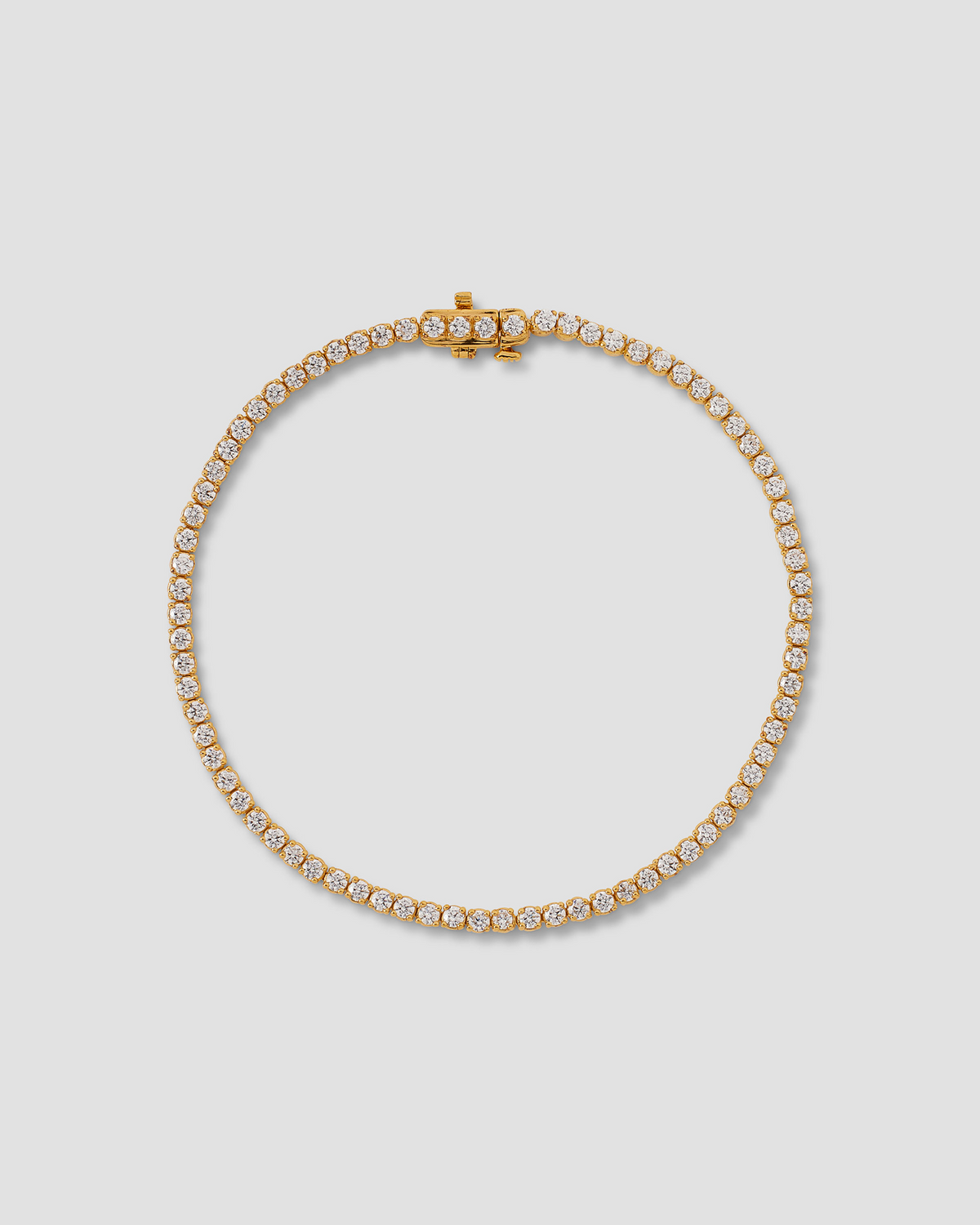 Lab Diamond Round Cut Tennis Bracelet bracelet - front view | real gold bracelet for women