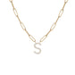 Floating Diamond Minimal Block Letter Pendant - 18K Yellow Gold