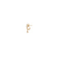 Single 3 Oversized Floating Diamond Drop Huggie in 18K Yellow Gold