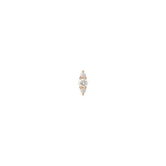 Single Triple Floating Diamond Stud Earring