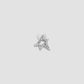 Single Small Star Earring with Pavé White Diamonds