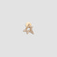 Single Small Star Earring with Pavé White Diamonds in 18k Yellow Gold