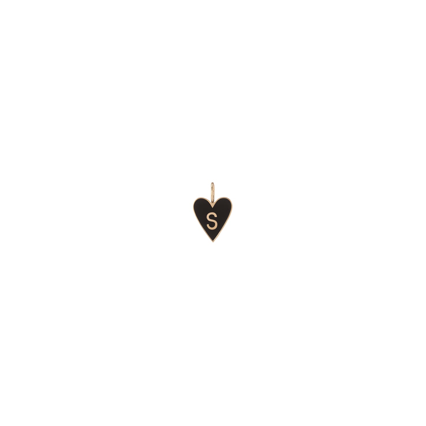 Small Gold Border Enamel Heart with Letter