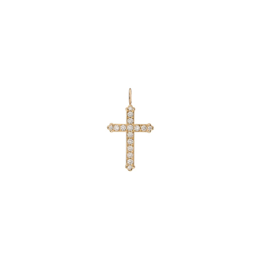 Small Royal Cross with Pavé White Diamonds