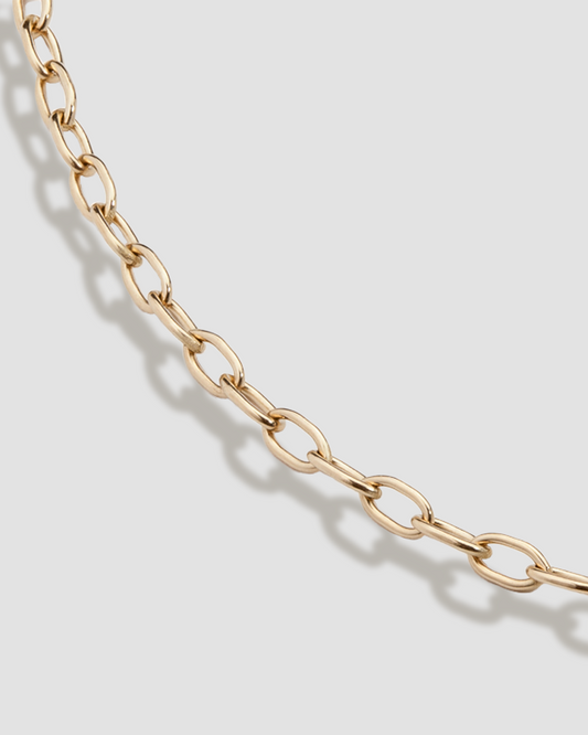Small Link Chain Anklet in 14K Yellow Gold