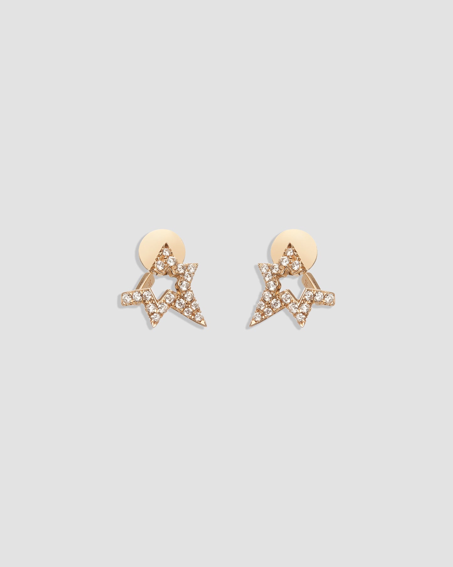 Single Small Star Earring with Pavé White Diamonds