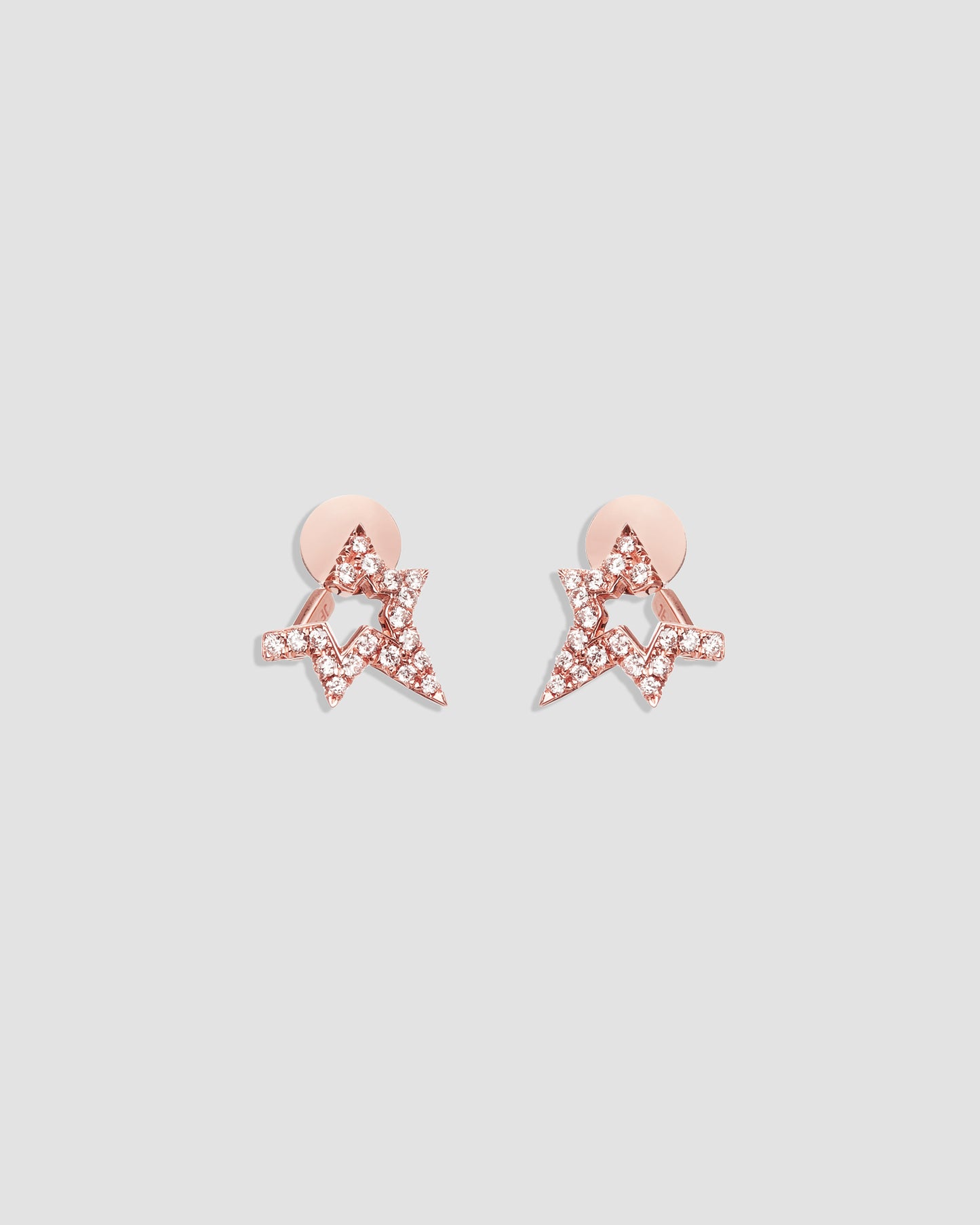 Single Small Star Earring with Pavé White Diamonds