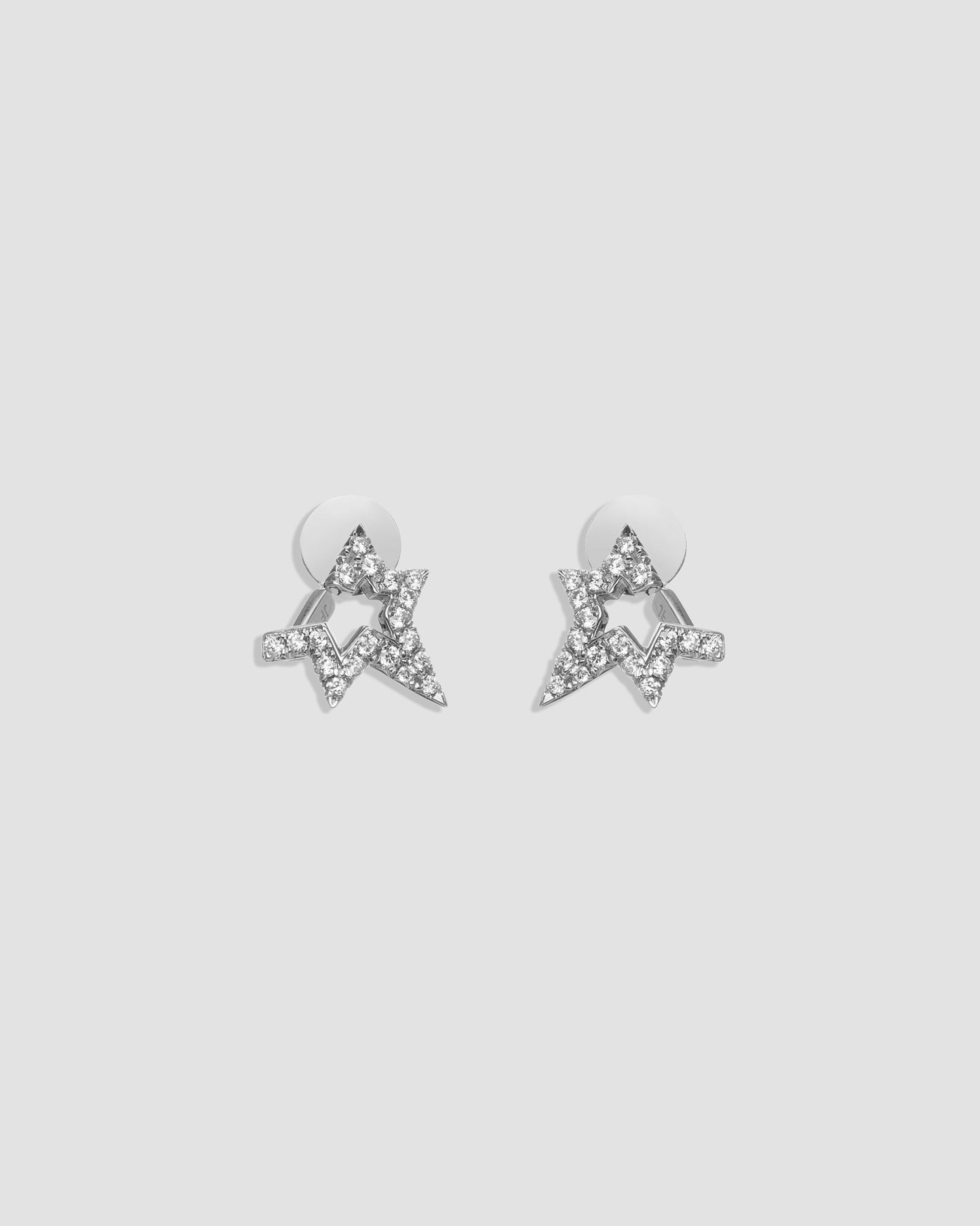 Single Small Star Earring with Pavé White Diamonds