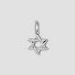 Silver Star of David pendant on a light gray background
