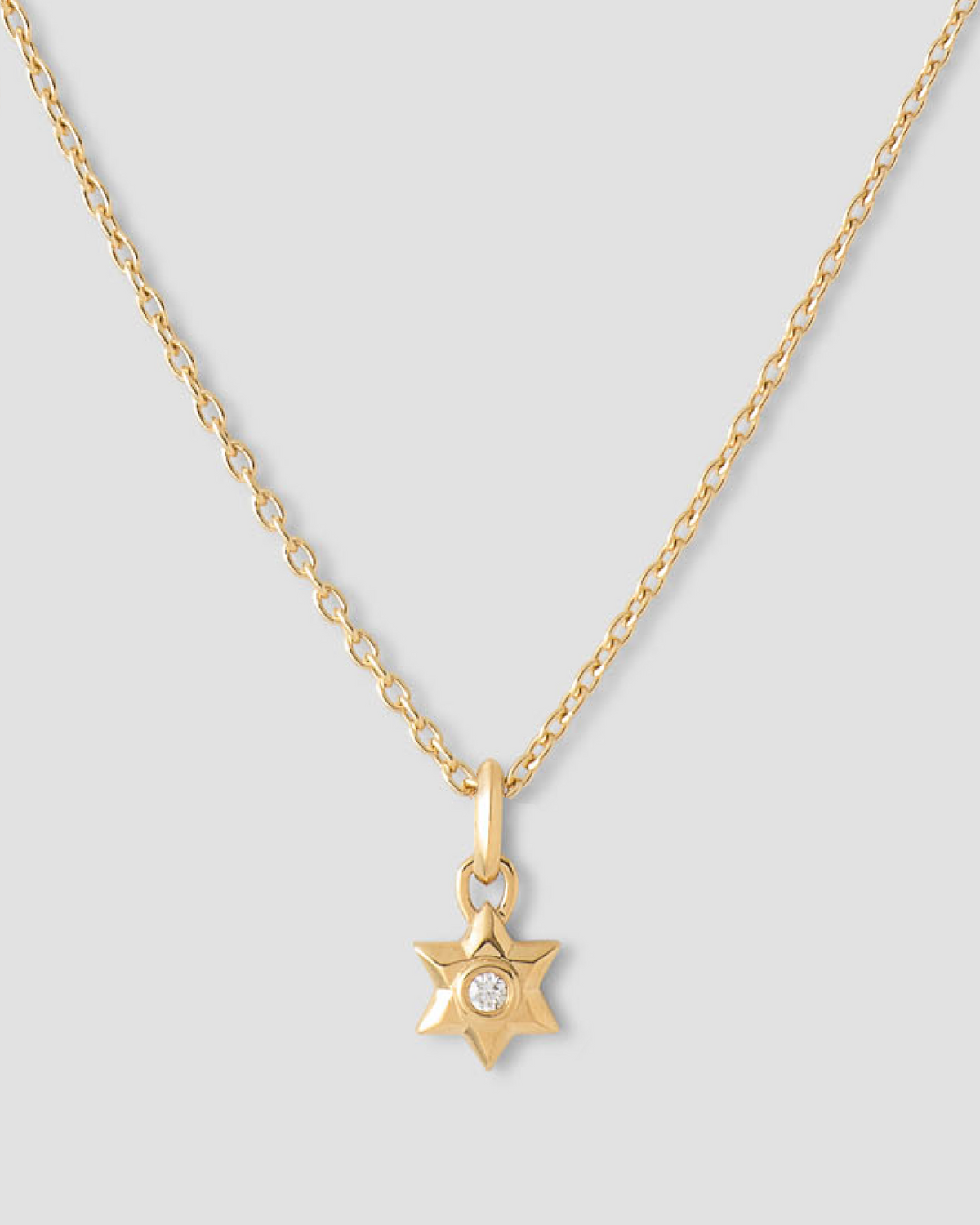 Star Of David Necklace gold charm - front view | charm necklaces
