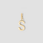 Minimal Block Letter Charm in 14K Yellow Gold