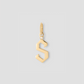 Capital Gothic Letter Charm with Diamond in 18K Yellow Gold