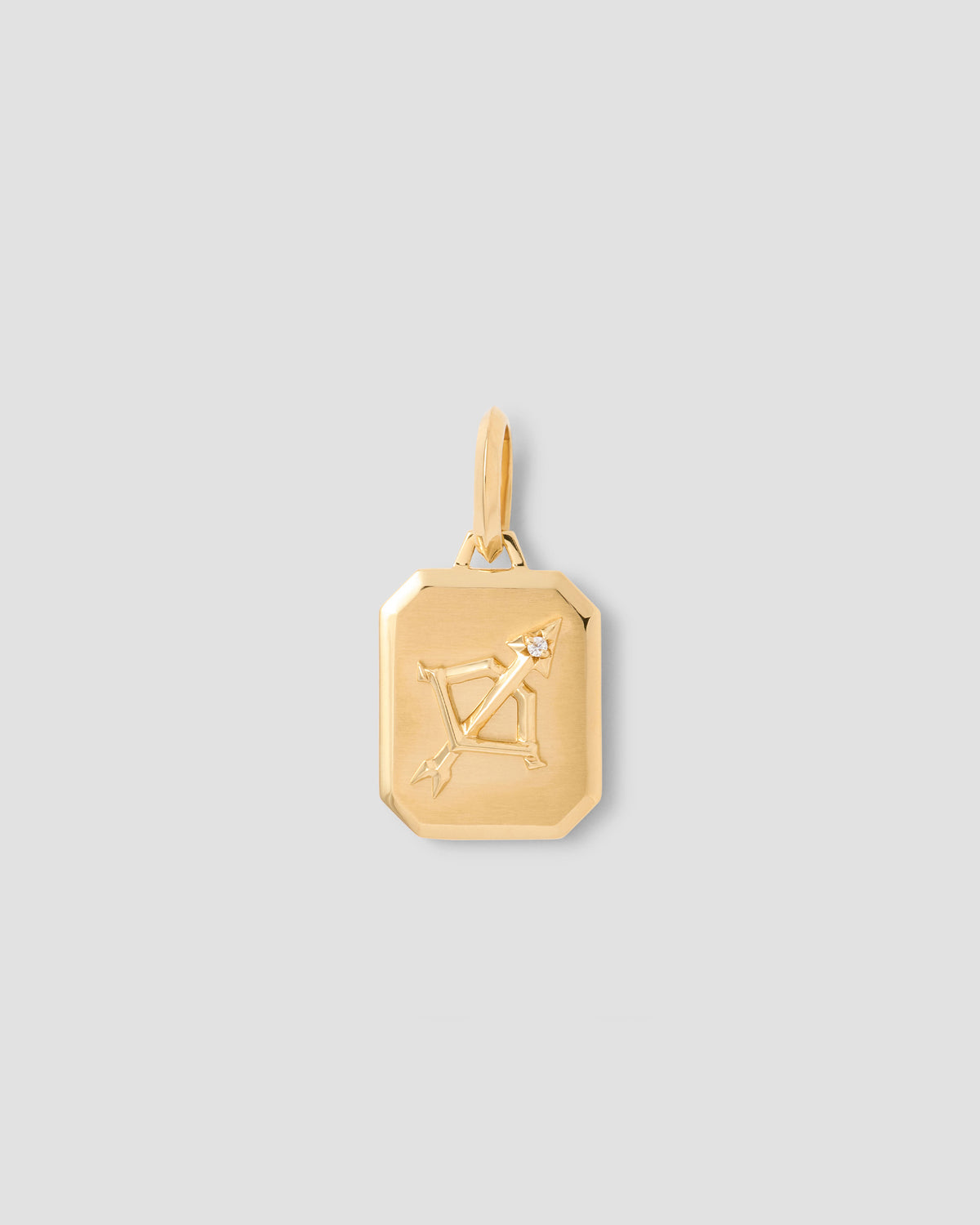 Zodiac Charm with Diamond in 18K Yellow gold charm - back view | custom charm necklace