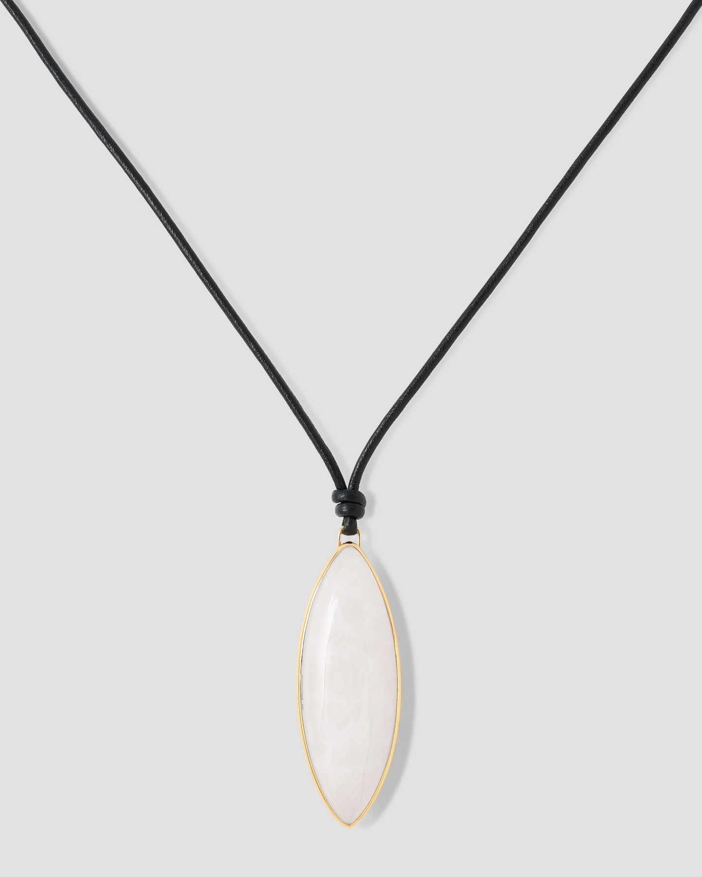 Semi-Precious Dagger Leather Cord Necklace
