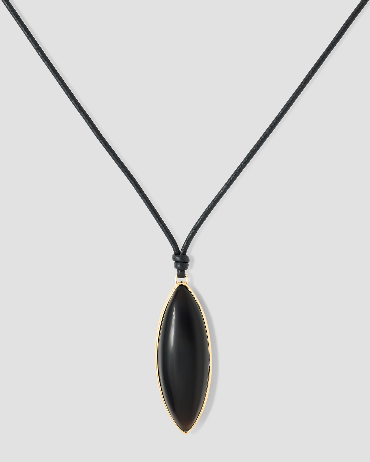 Semi-Precious Dagger Leather Cord Necklace