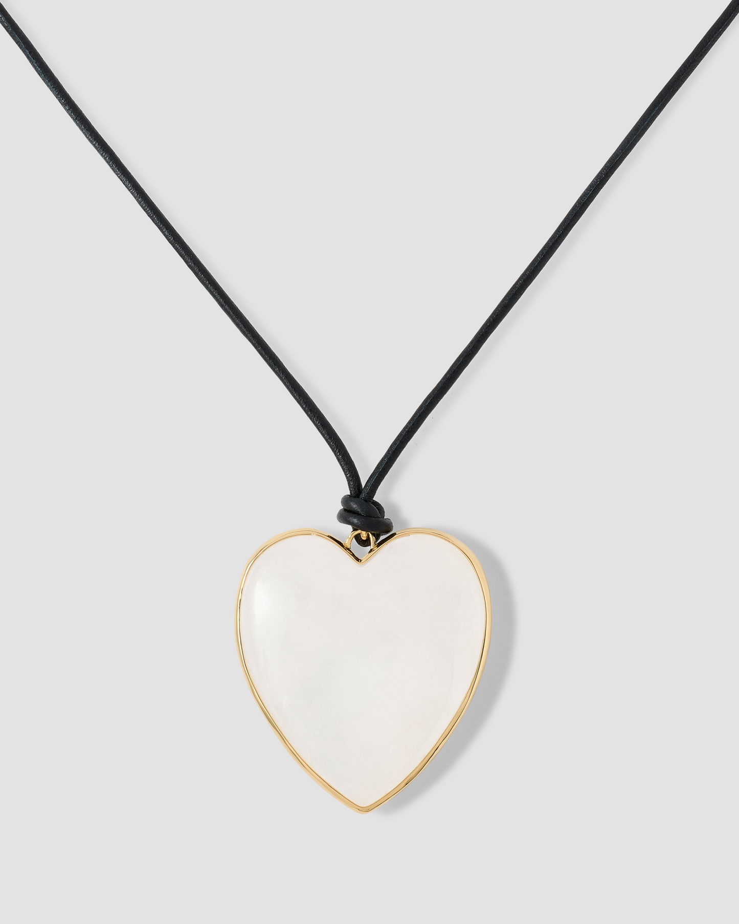 Semi-Precious Heart Leather Cord Necklace