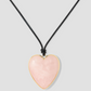 Semi-Precious Heart Leather Cord Necklace
