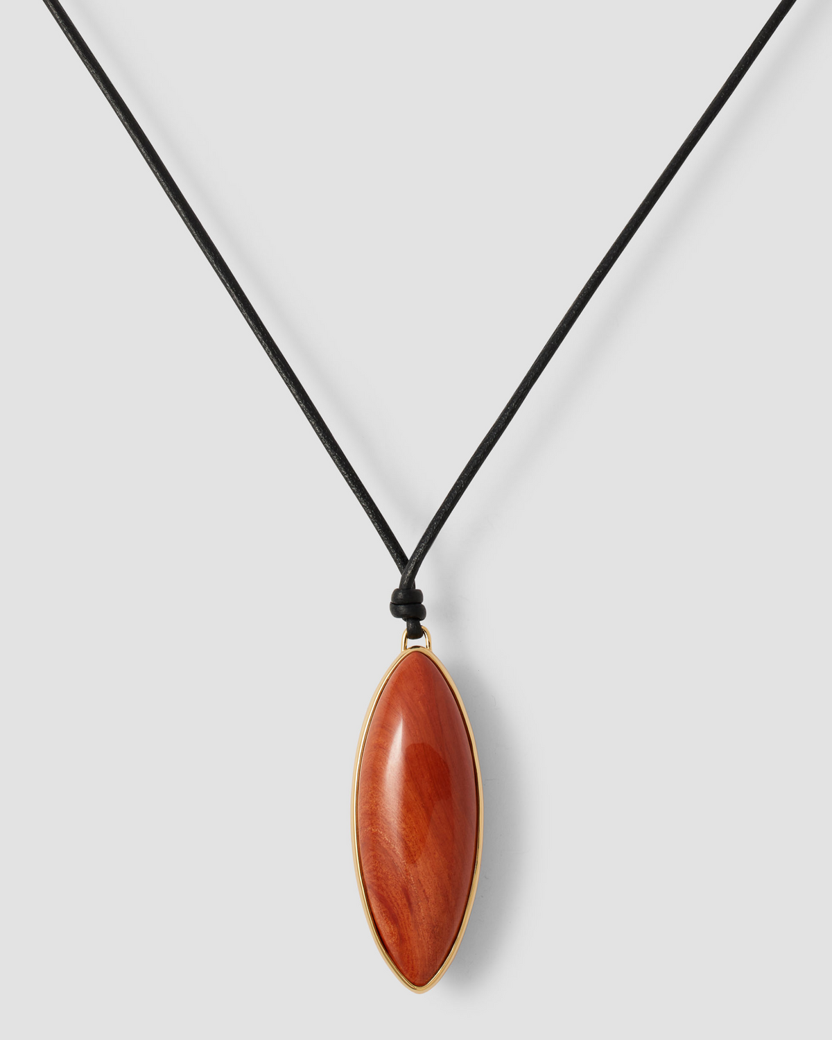 Semi-Precious Dagger Leather Cord Necklace necklace - product detail shot | women's gold necklace