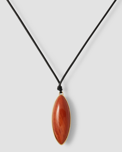 Semi-Precious Dagger Leather Cord Necklace