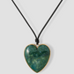Semi-Precious Heart Leather Cord Necklace