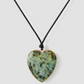 Semi-Precious Heart Leather Cord Necklace