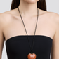 Semi-Precious Heart Leather Cord Necklace