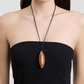 Semi-Precious Dagger Leather Cord Necklace