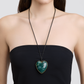 Semi-Precious Heart Leather Cord Necklace