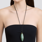 Semi-Precious Dagger Leather Cord Necklace