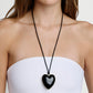 Semi-Precious Heart Leather Cord Necklace
