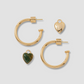 Semi-Precious Convertible Heart Huggies