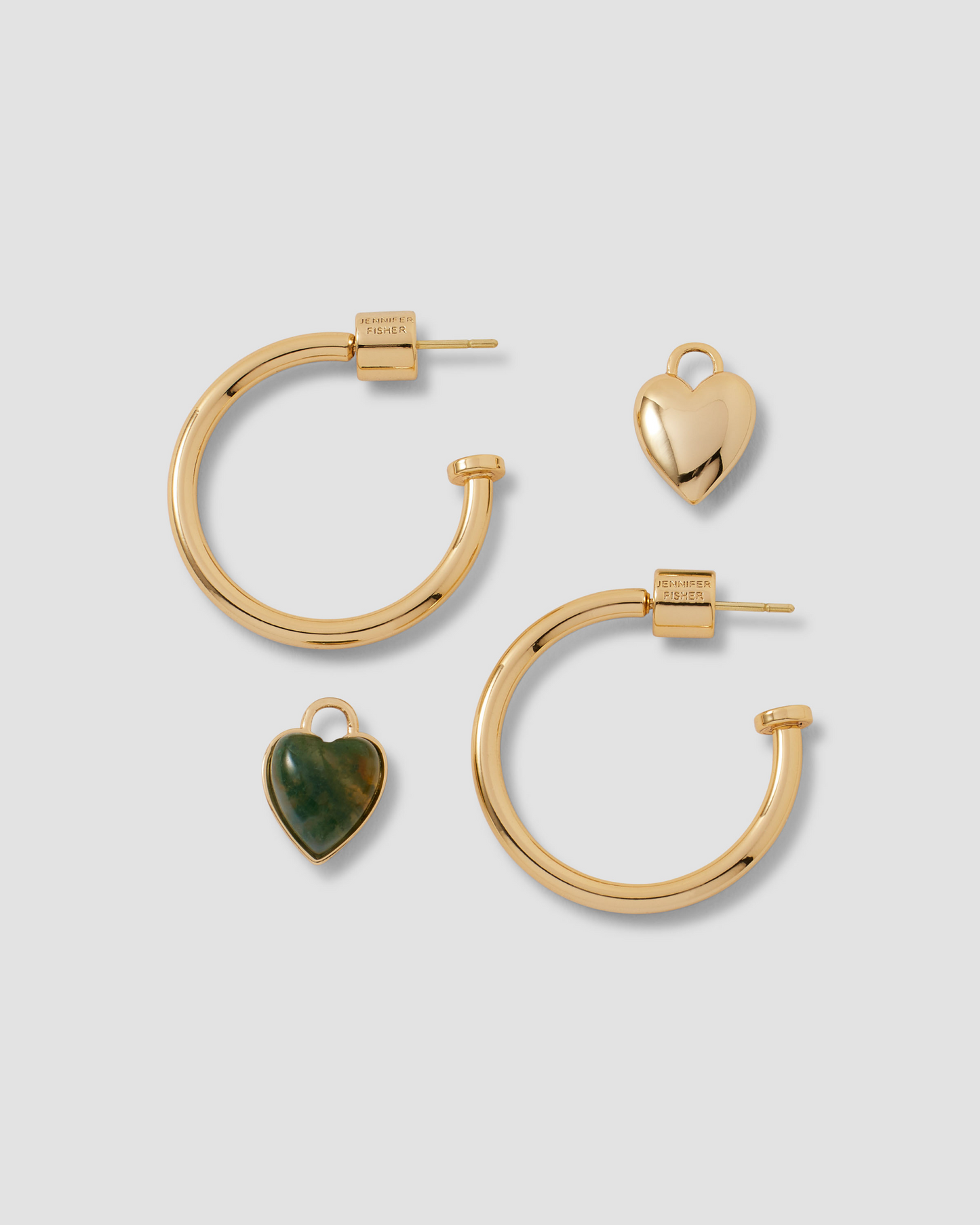 Semi-Precious Convertible Heart Huggies