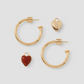 Semi-Precious Convertible Heart Huggies