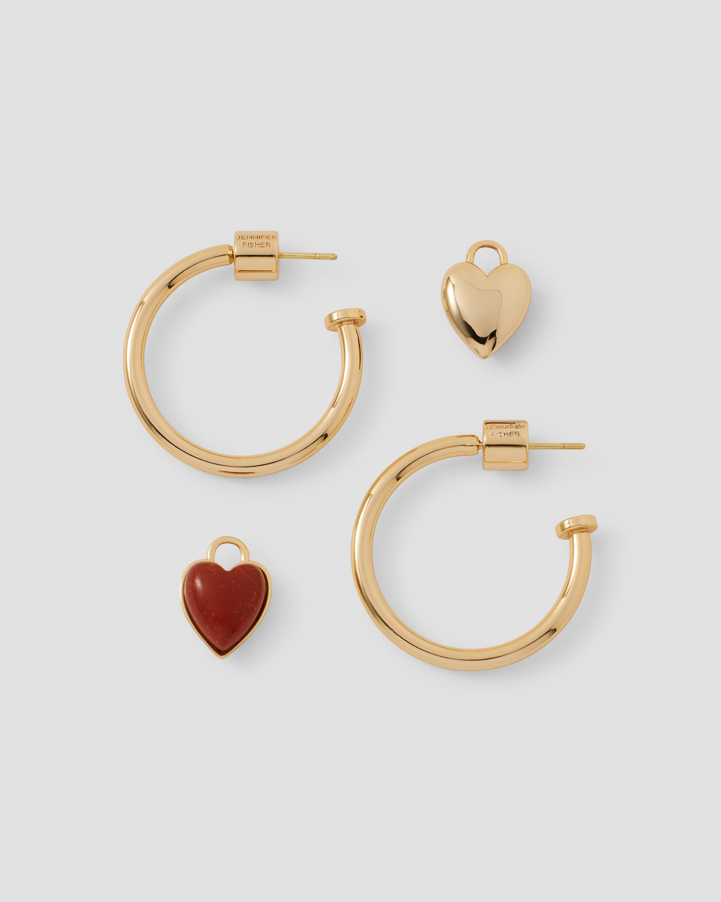 Semi-Precious Convertible Heart Huggies