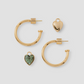 Semi-Precious Convertible Heart Huggies
