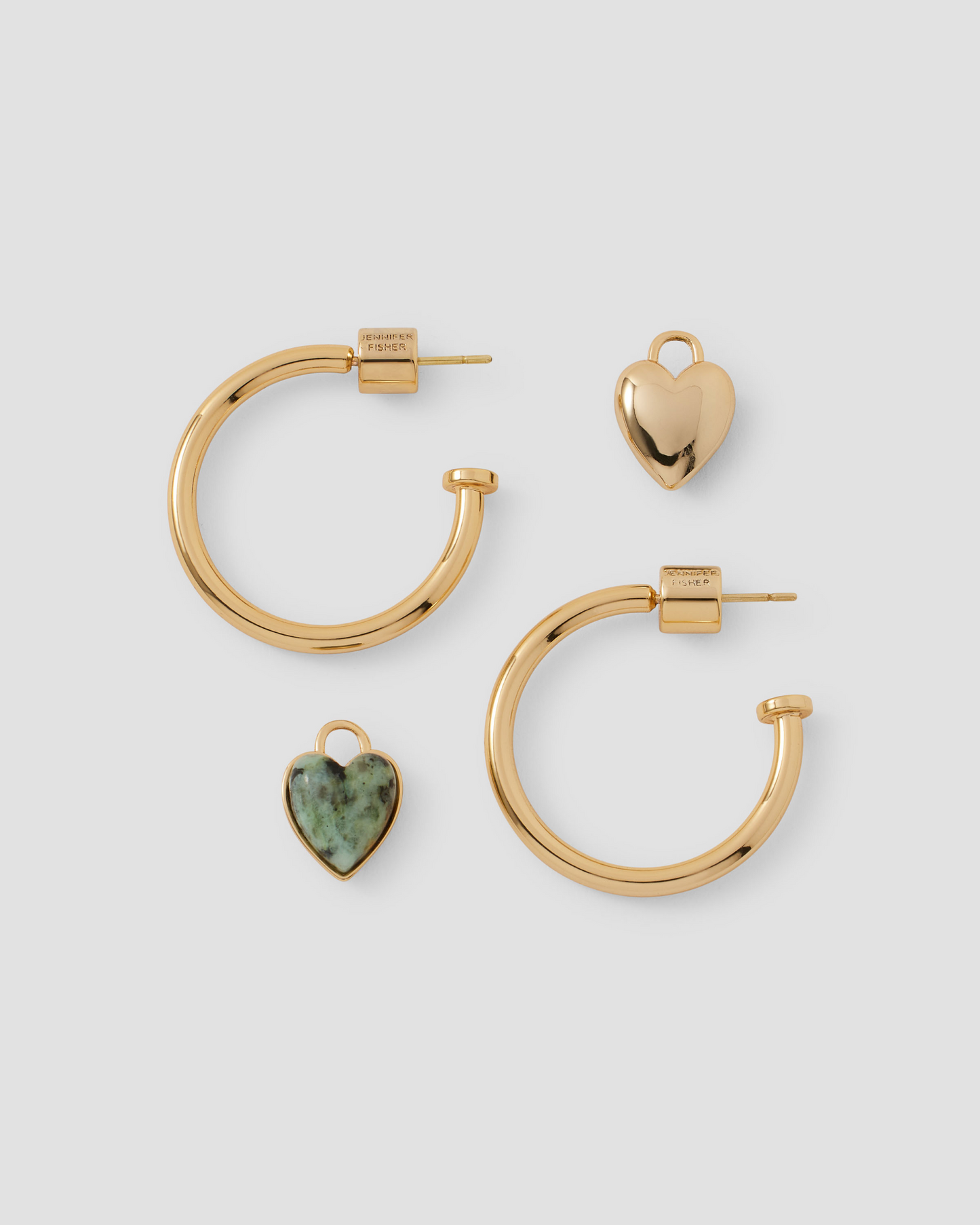 Semi-Precious Convertible Heart Huggies