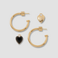 Semi-Precious Convertible Heart Huggies