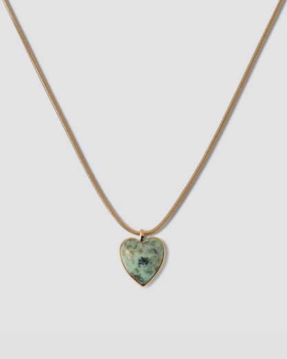 Semi-Precious Small Heart Chain Necklace