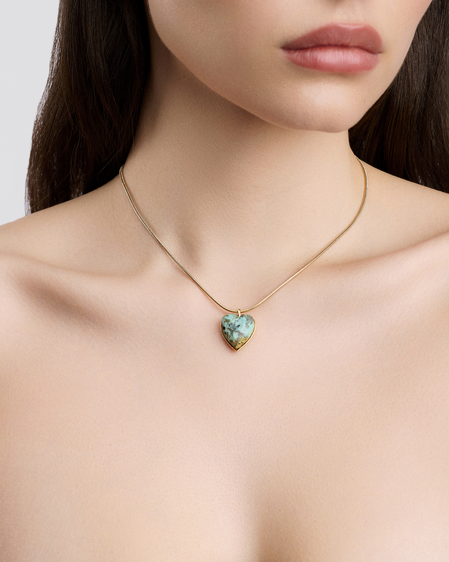 Semi-Precious Small Heart Chain Necklace