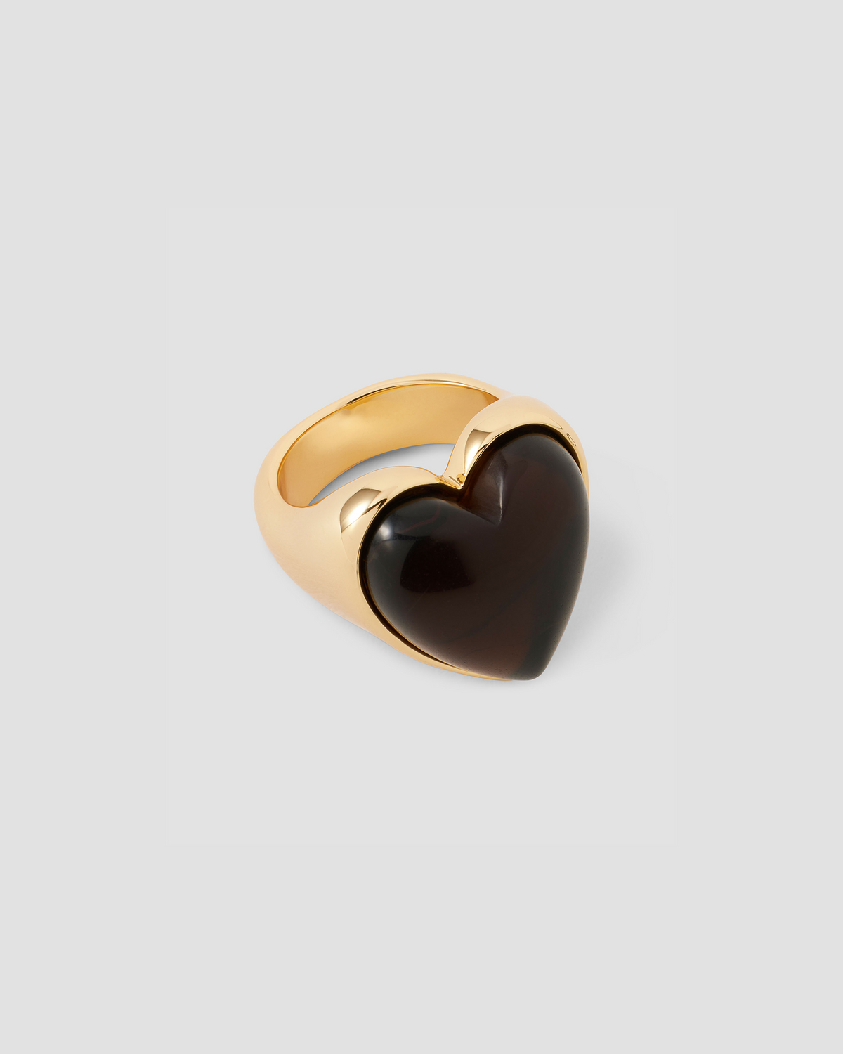 Semi-Precious Heart Pinky Ring ring - front view | 14k gold rings