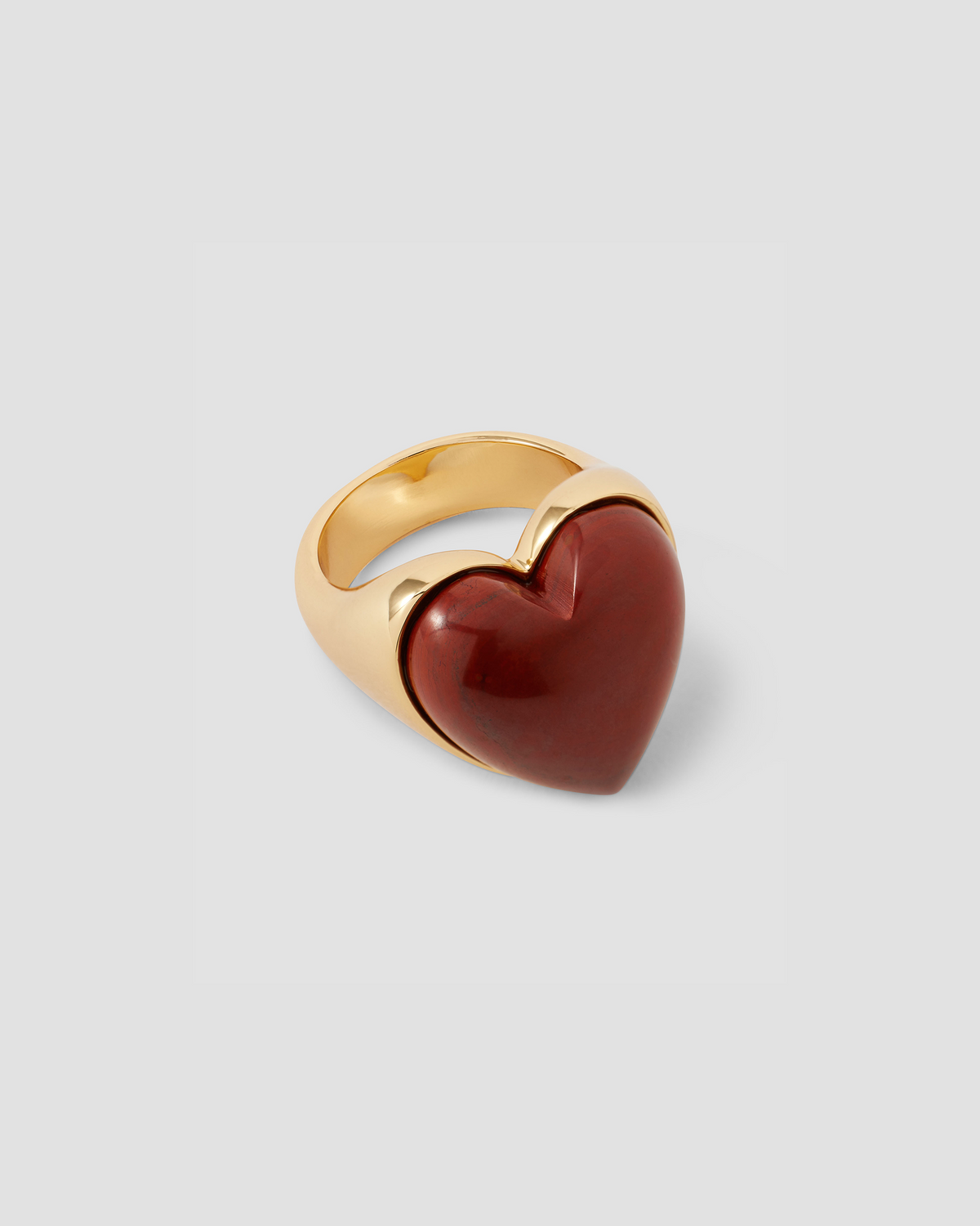 Semi-Precious Heart Pinky Ring ring - product detail shot | 14k gold rings